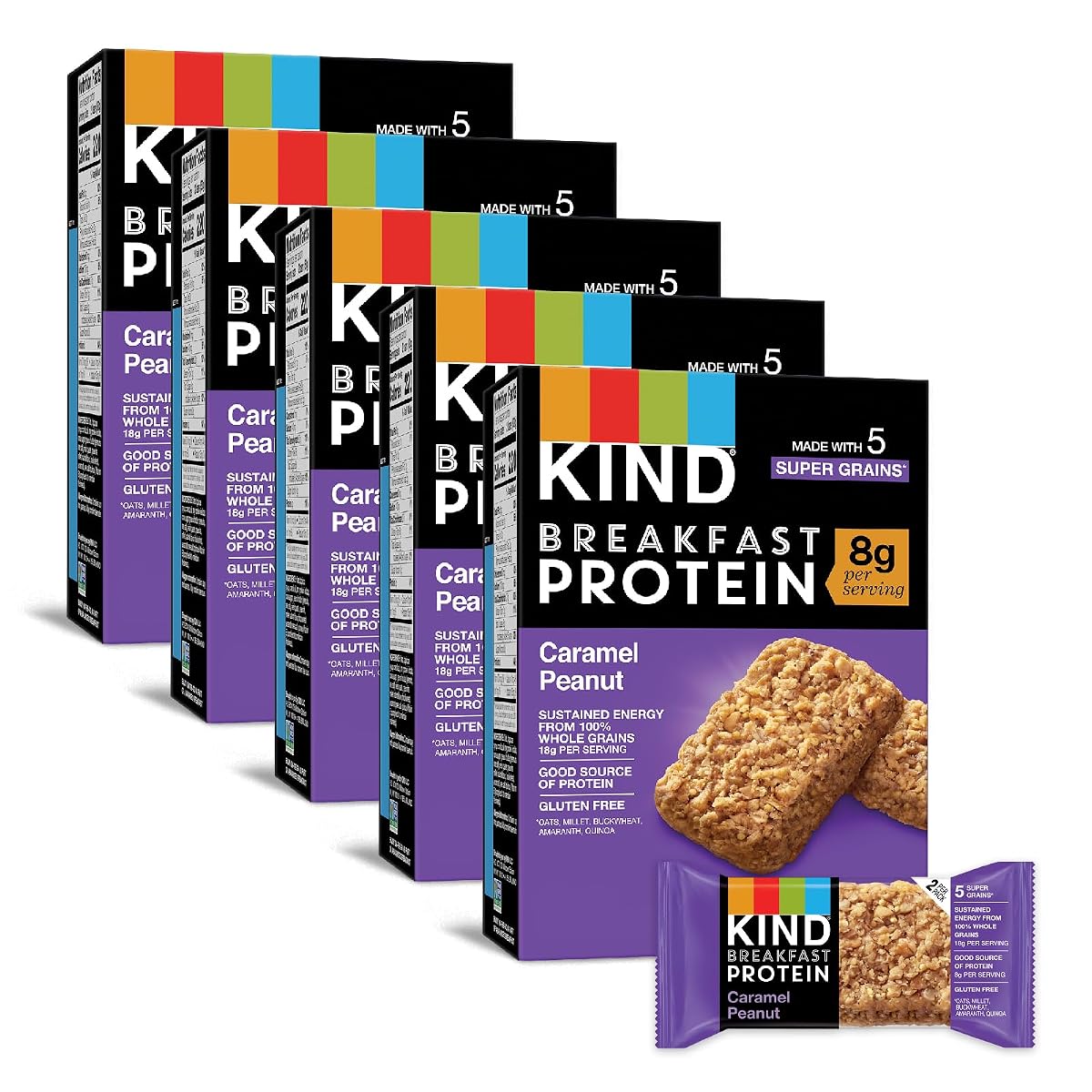 KIND Breakfast Protein Bars, Caramel Peanut, Healthy Snacks