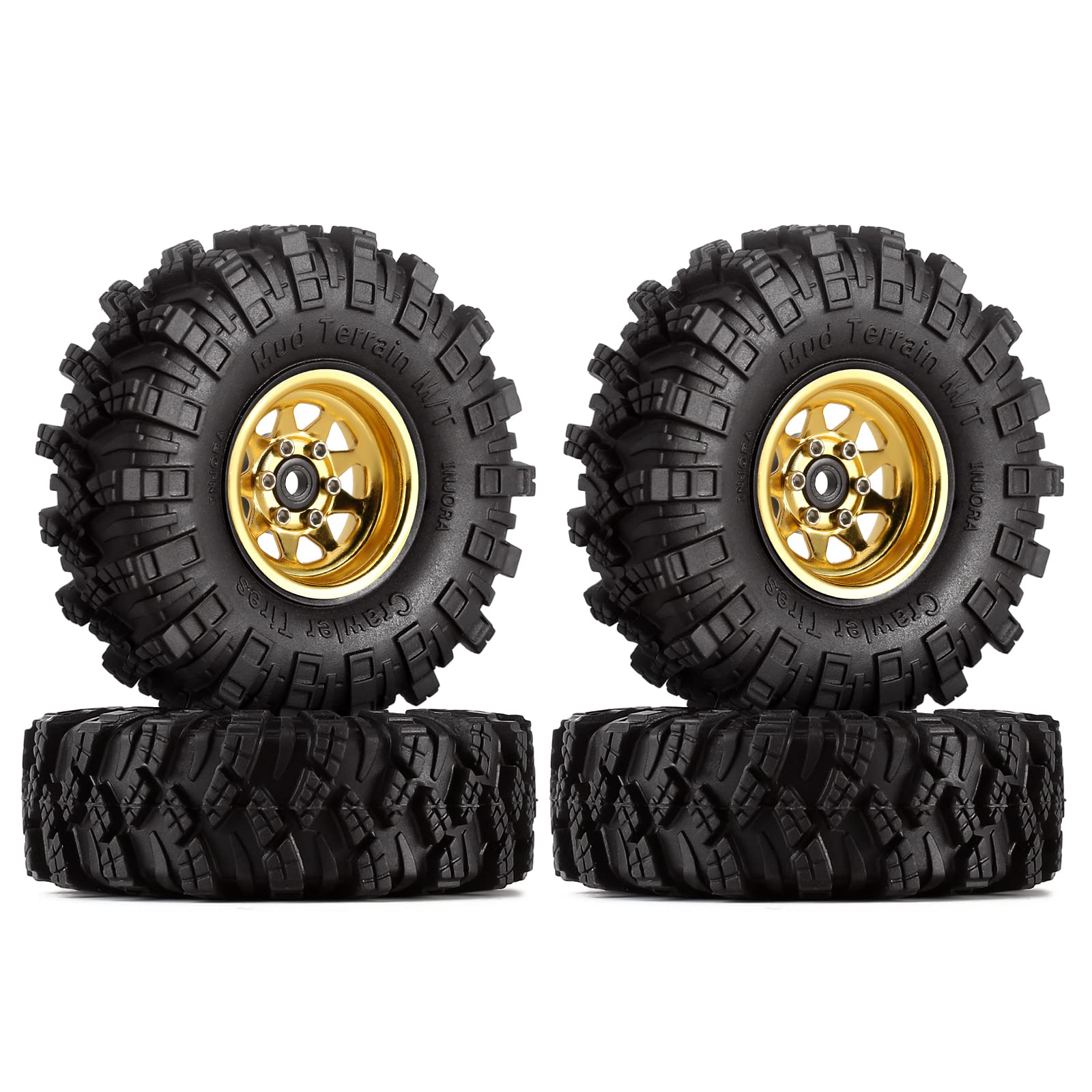 INJORA 1.0 Beadlock Wheel Tires Set -3.78 Offset Wheel Ris For 1/18 INJORA 1.0 Beadlock Wheel Tires Set -3.78 Offset Wheel Ris For 1/18