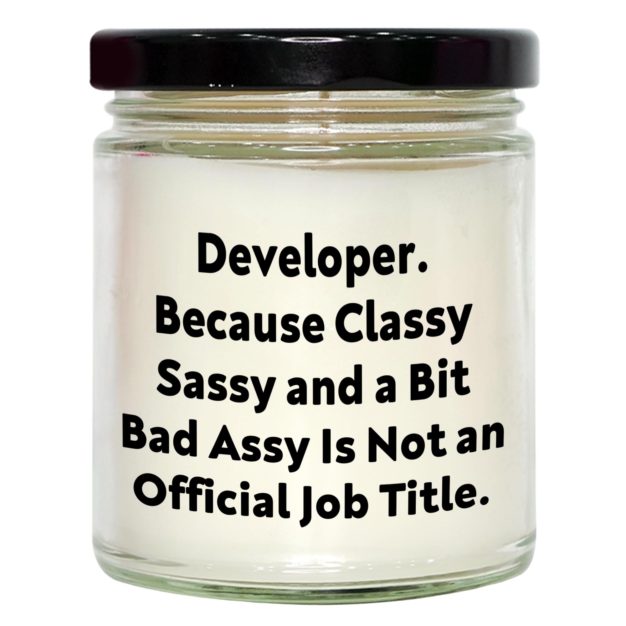 Developer's Sassy Soy Candle Gift for Christmas - Funny Vanilla Candle for Developer Friends & Colleagues - 9oz Hand-Poured Soy Wax Candle Made with Love