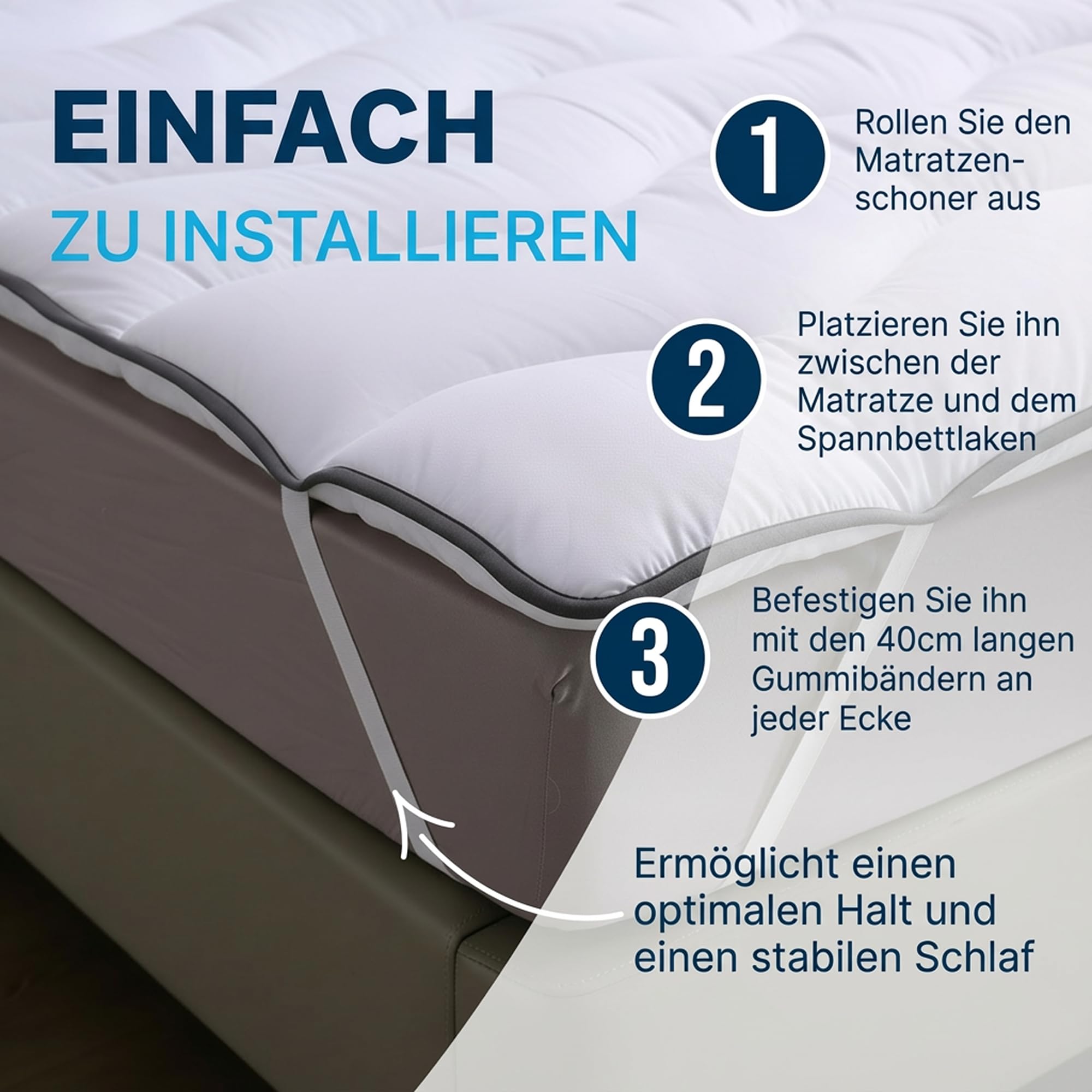 CATAVANA Topper 140x200cm Cloud – Atmungsaktiver Matratzen Topper 140x200 - Matratzenauflage Hypoallergen & Anti-Milben, Weich & Komfortabel für erholsamen Schlaf - Matrazentopper