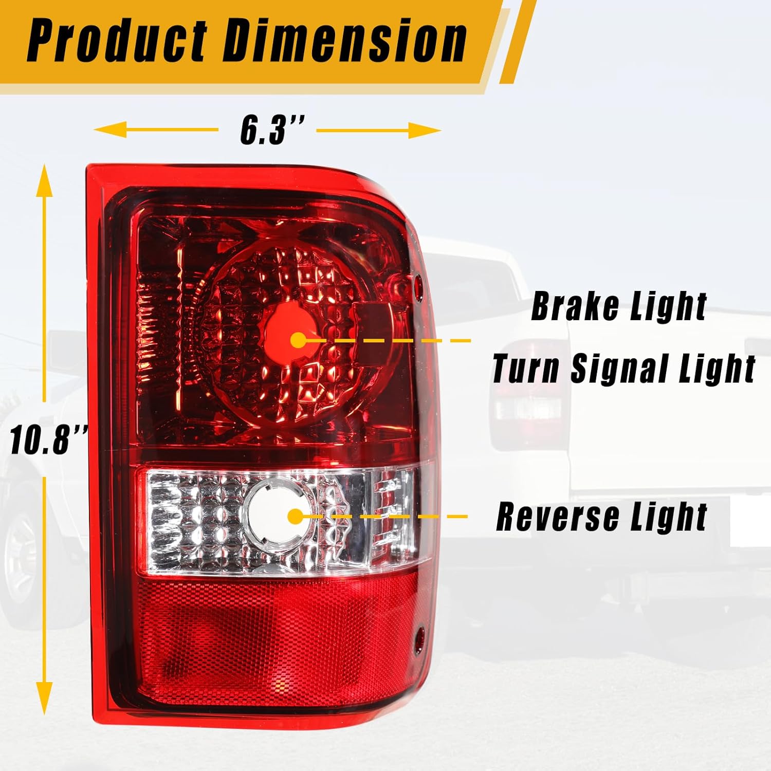 Boine Tail Light Compatible With 2006 2007 2008 2009 2010 2011 Ford Ranger Driver and Passenger Side Rear Light Brake Lamps 6L5Z13404A 6L5Z13405AA