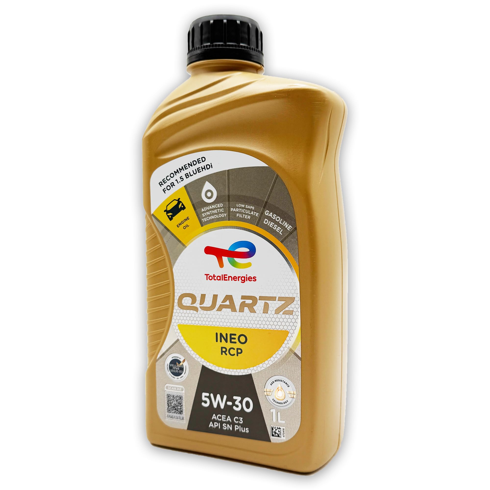 Total Quartz Ineo RCP 5W-30 | 3 L | kompatibel mit Stellantis FPW9.55535/03 | PSA B71 2290 | 3 Liter | mit Trichter |
