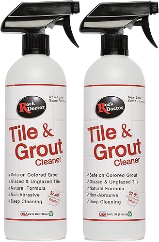 Rock Doctor Limpiador de lechada natural para baldosas para grasa, suciedad, aceite y escoria de jabón, limpiador de suelos no abrasivo resistente,