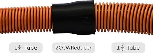 Miniatura 4 de Accesorio de acoplador reductor de manguera de vacío de 1 78 pulgadas a 1 14 pulgadas - 2CCWReducer - Rosca en sentido antihorario - Negro (negro)