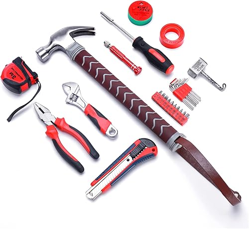 Miniatura 2 de Caja de herramientas de martillo, juego de herramientas de martillo de 28 piezas hechas de metal real para bricolaje y reparación de automóviles,