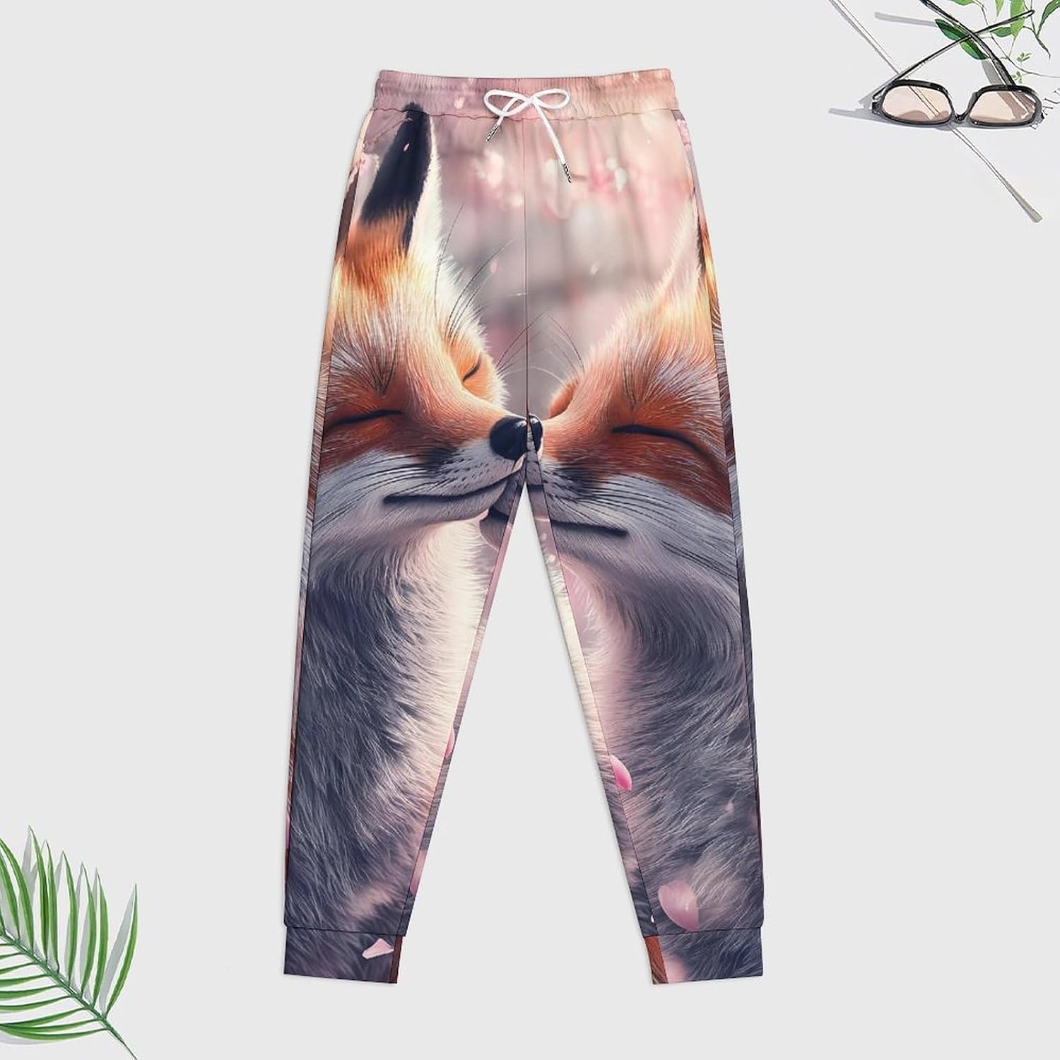 Animal Fox Men's Hooded Set Casual 2 Pieces Suits Pullover Tracksuit Hoodies And Sweatpants