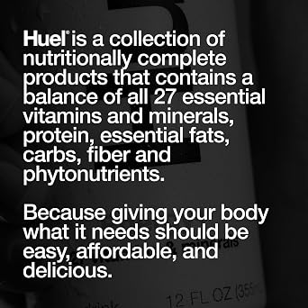 Huel Energy+ | Blue Raspberry Energy Drink | Refreshing Plant-Based Drink with Real Fruit | 200mg of Caffeine and 27 Vitamins & Minerals | 35 Calories per 12 FL Oz, 12 Pack