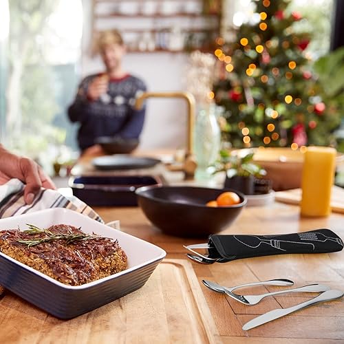 Miniatura 4 de 7 piezas de cubiertos bariátricos para control de porciones, cubiertos de manejo bariátrico, cucharas de servir, tenedores, cuchillos, utensilios de