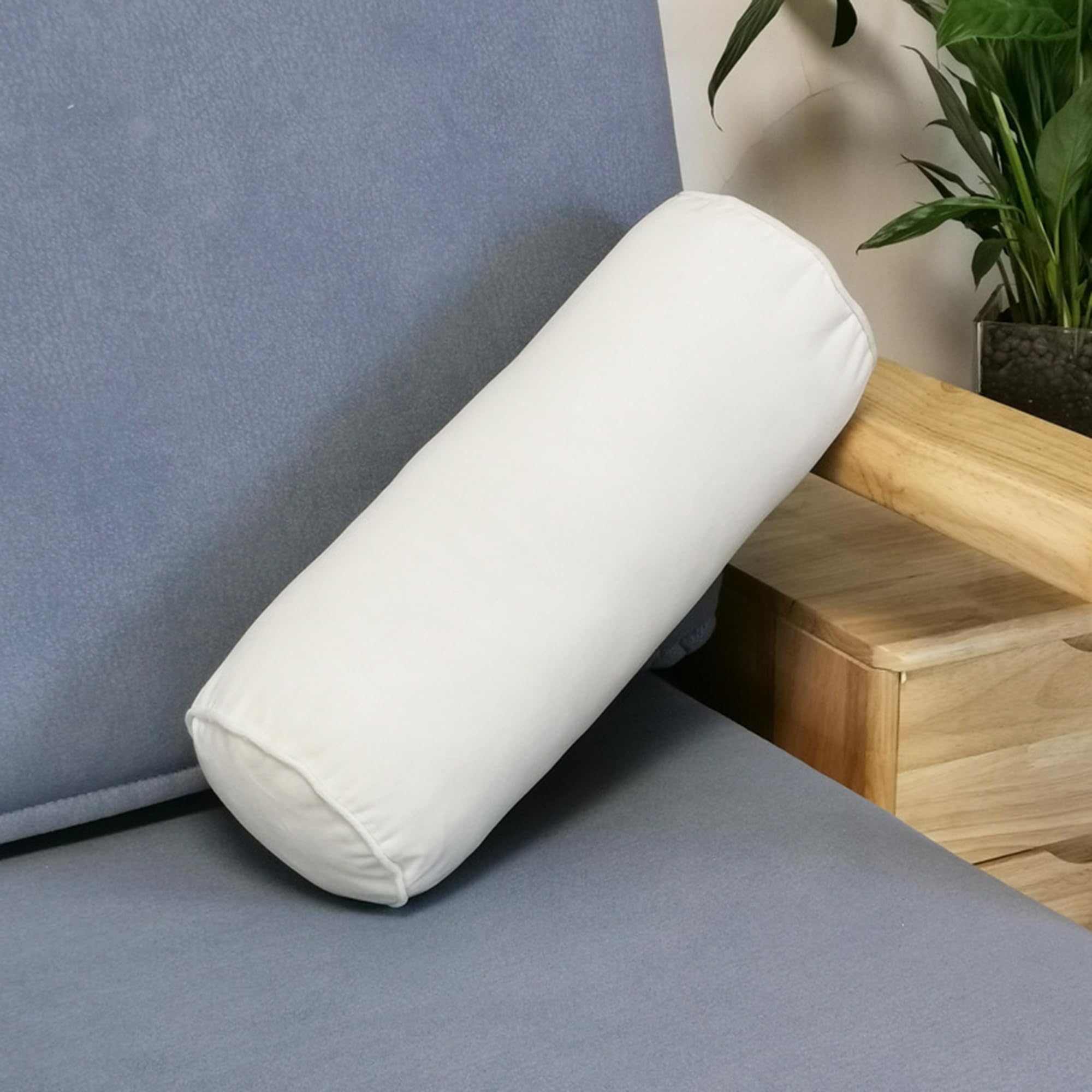 Cojín redondo para reposabrazos de sofá, almohada cervical redonda, almohada de cama, relleno de espacio de cama, cojín de apoyo lumbar para espalda, rodillas y soporte cervical (120 x 20 cm,