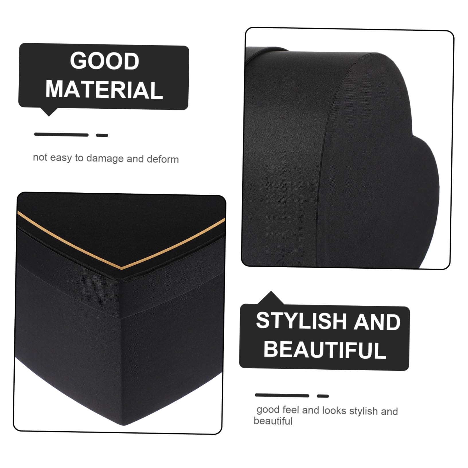 VALICLUD Geschenkbox als Stilvolle Verpackung mit Deckel aus Stoff Herzförmige in Schwarz für Party und Restaurant