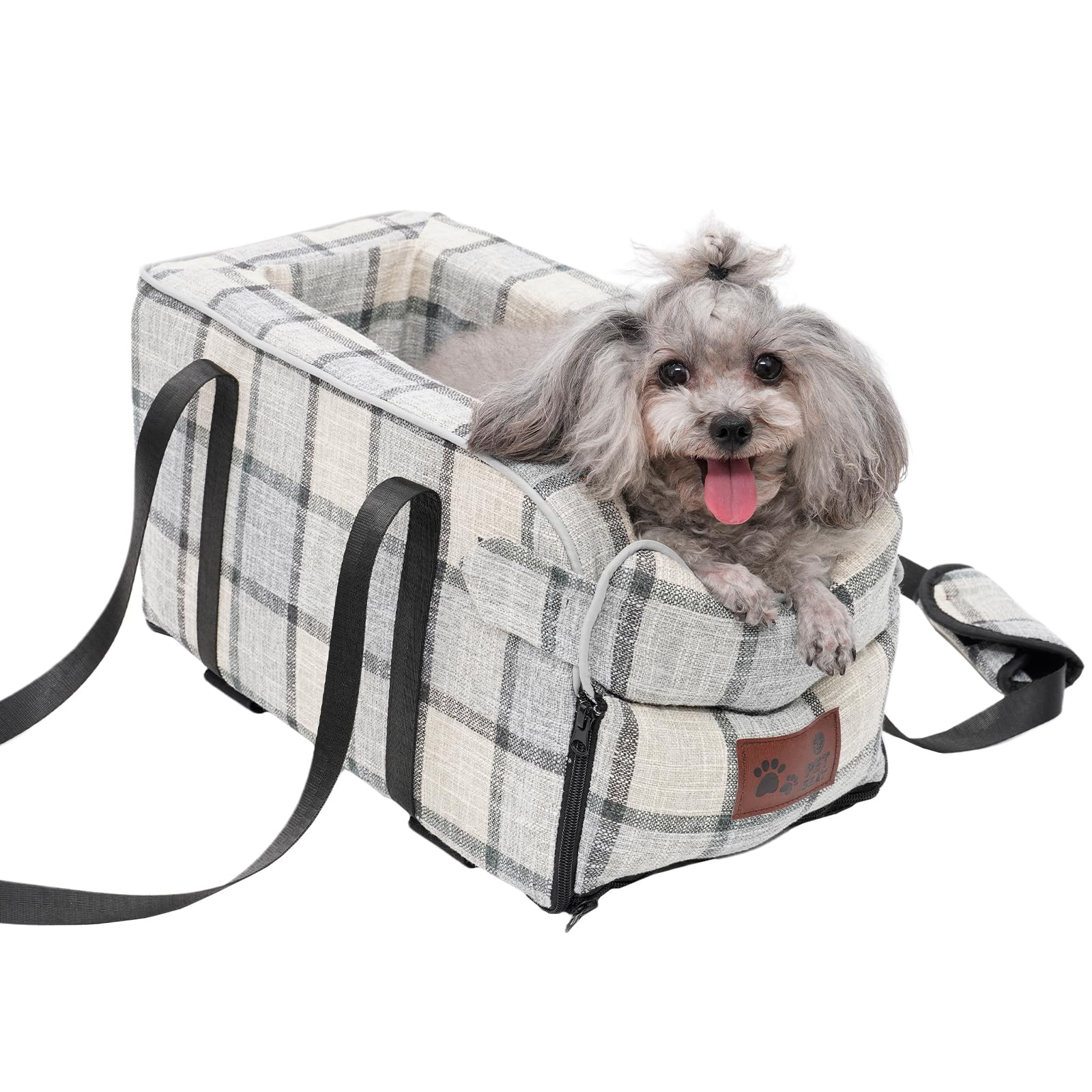 Siège Auto Chien Petite Taille 2en1 - Panier Voiture, Sac Transport Avant avec Oreiller Lavable et Amovible pour Chien et Chat