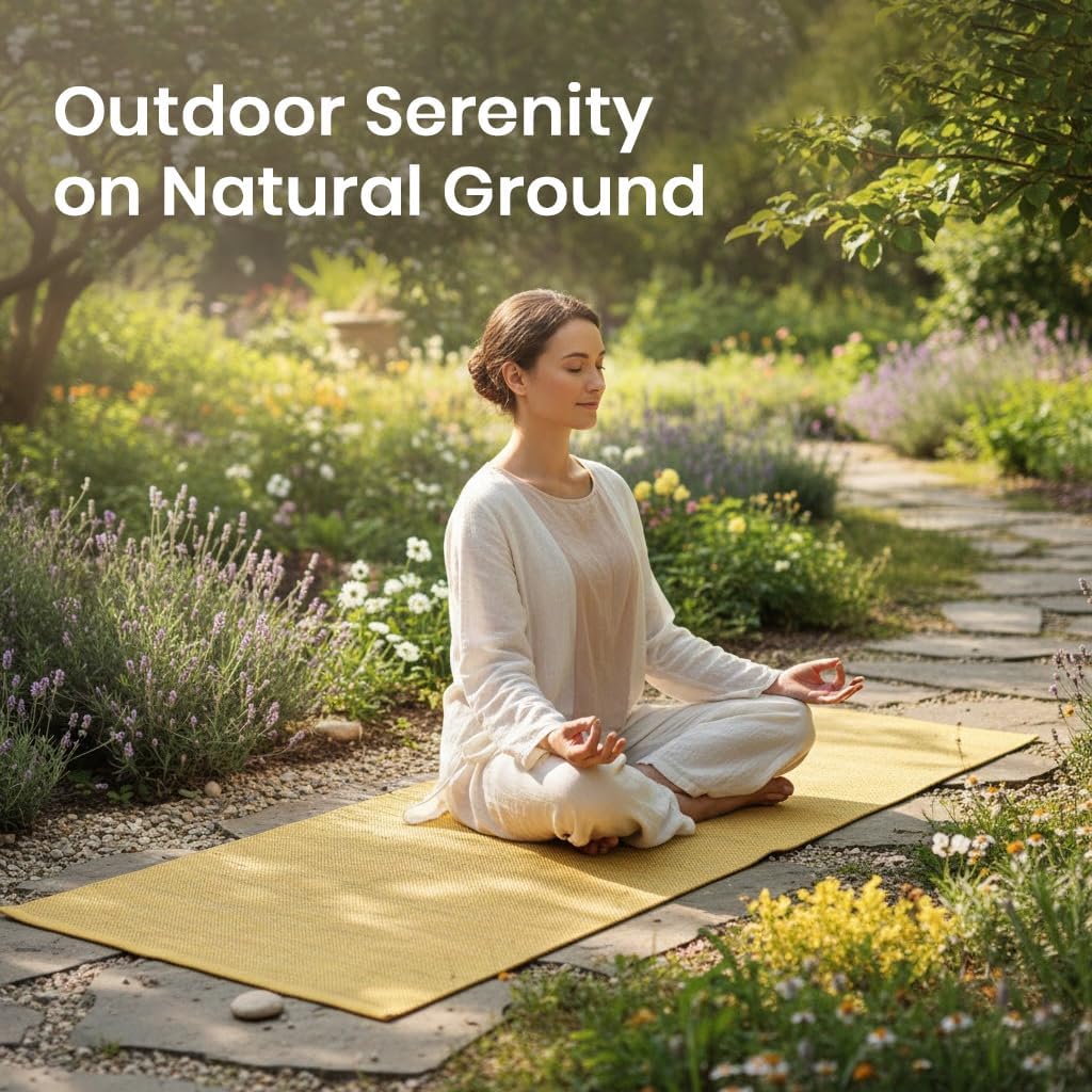 LFH Home Handmade Cotton Yoga Mat Cotton Rug picnic mat For Exercise, Workout, Fitness - Perfect Heavy Quality Eco Friendly Natural Cotton Woven Reversible Yoga Mats for Men & Women - 72x26 Inch.