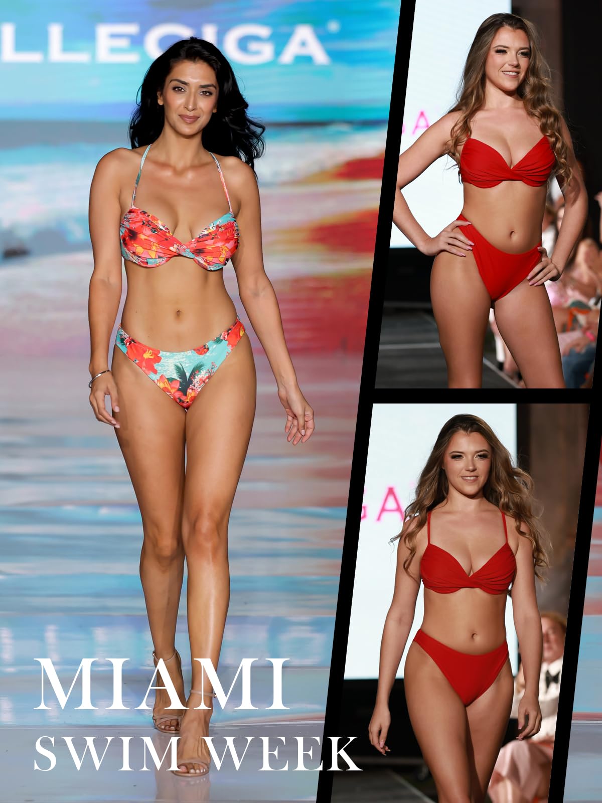 RELLECIGA Top bikini da donna push-up incrociato con ferretto top per donna