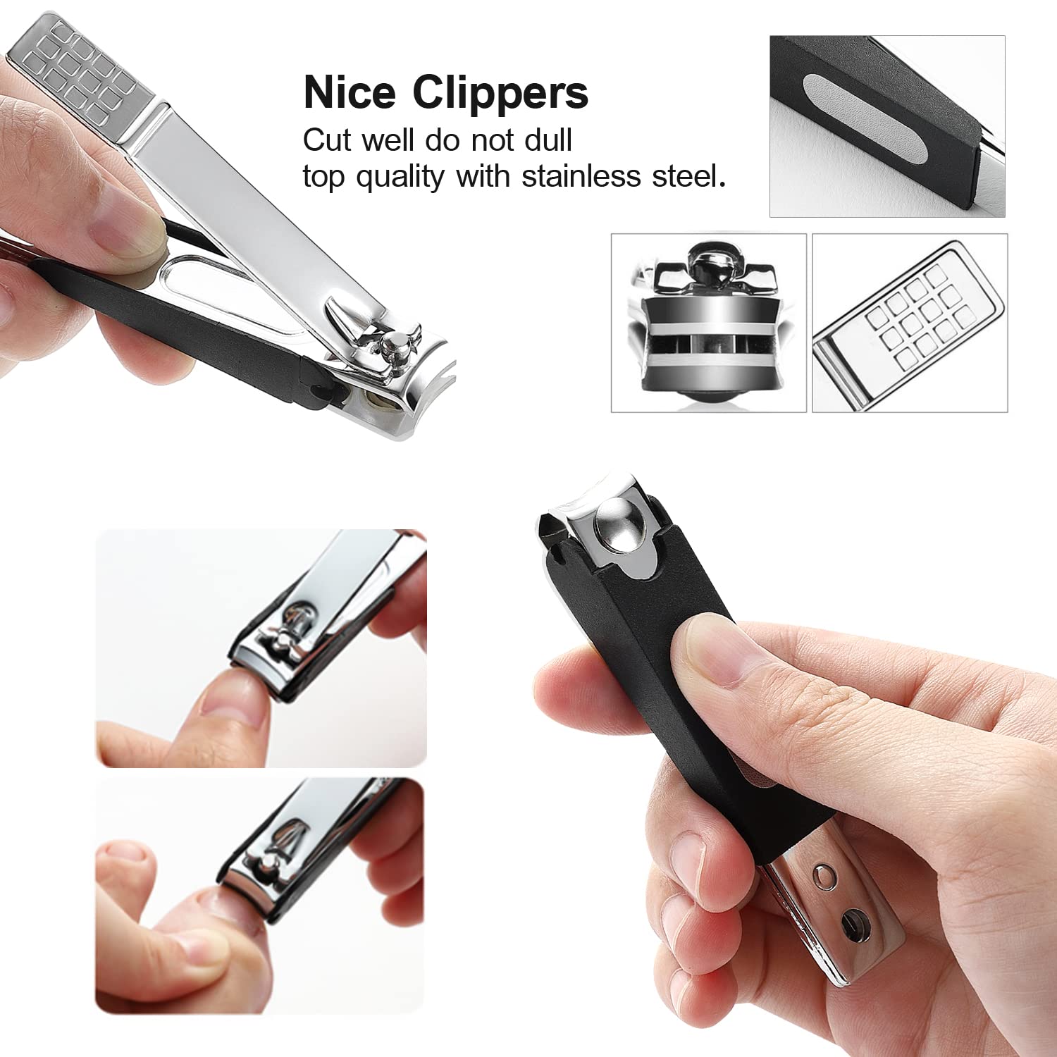 26 in 1 Manicure Set Professional Nail Clipper Set Stainless Steel Manicure Kit Nail Care Kit Pedicure Kit - Brown