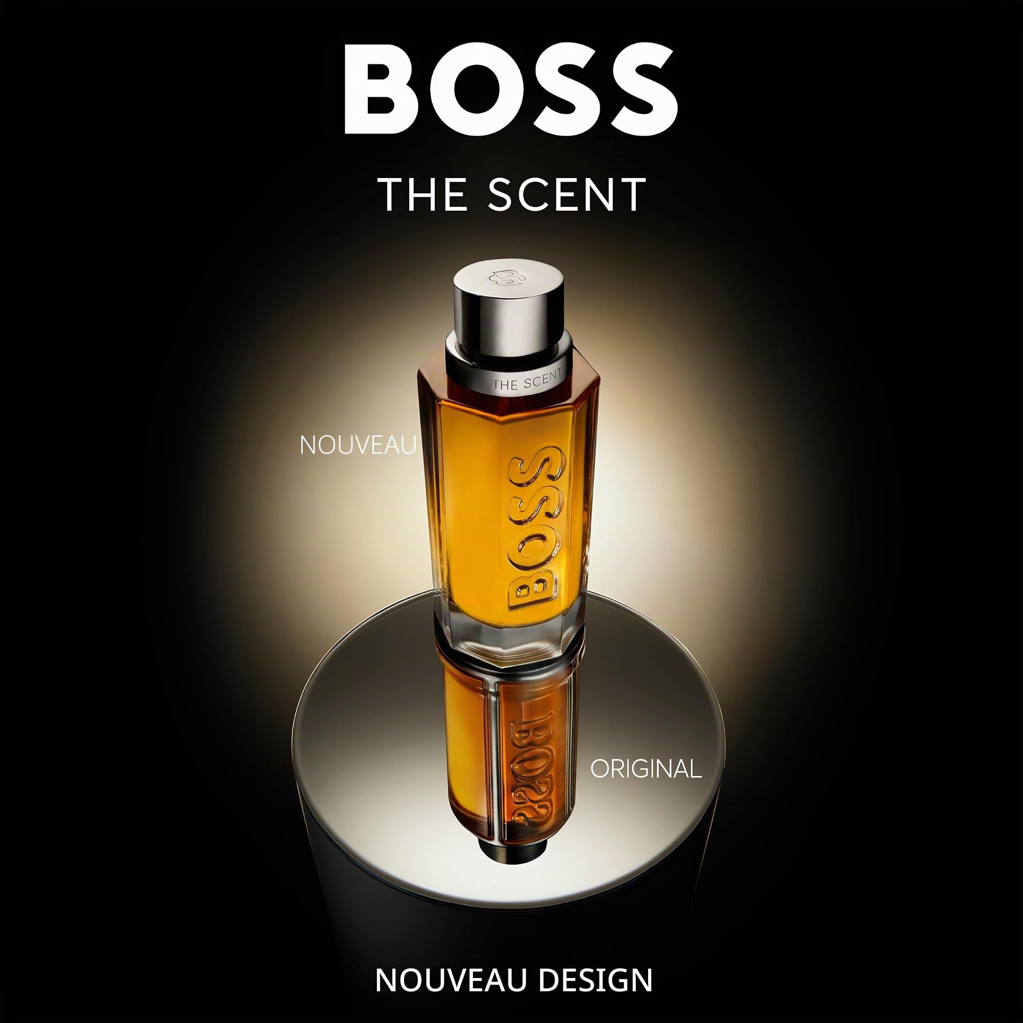 BOSS The Scent Recharge Eau de Toilette pour Lui 200 ml – Parfum ambré et boisé avec des notes de gingembre, de fruits de maninka, accords de cuir – Longévité moyenne