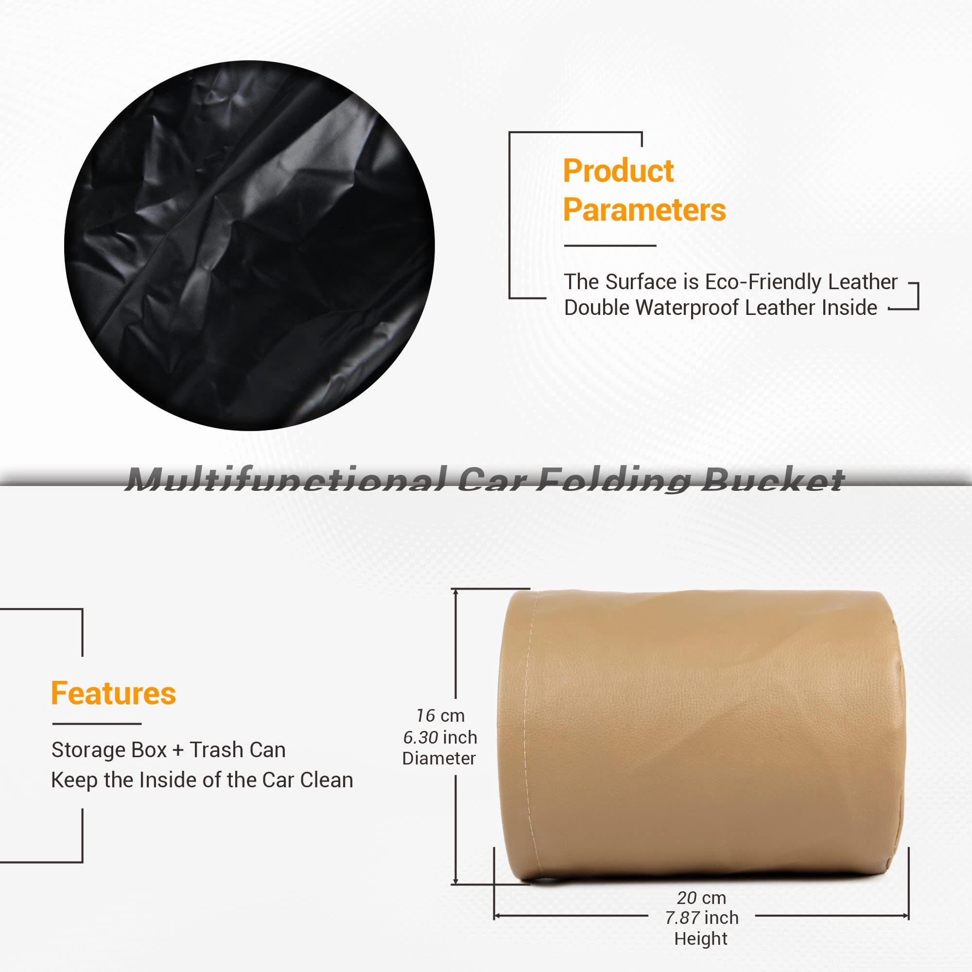 Tohuu Waterproof Car Garbage Can Car Trash Bin With Lid Waterproof