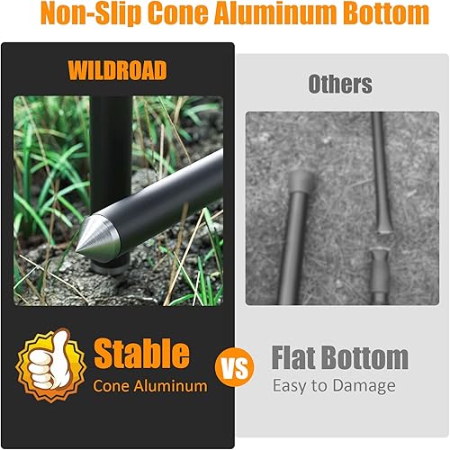 Miniatura 3 de WILDROAD Bastones de lona para tienda de campaña de 8.37 pies, postes de aluminio telescópicos con parte inferior de cono de aluminio