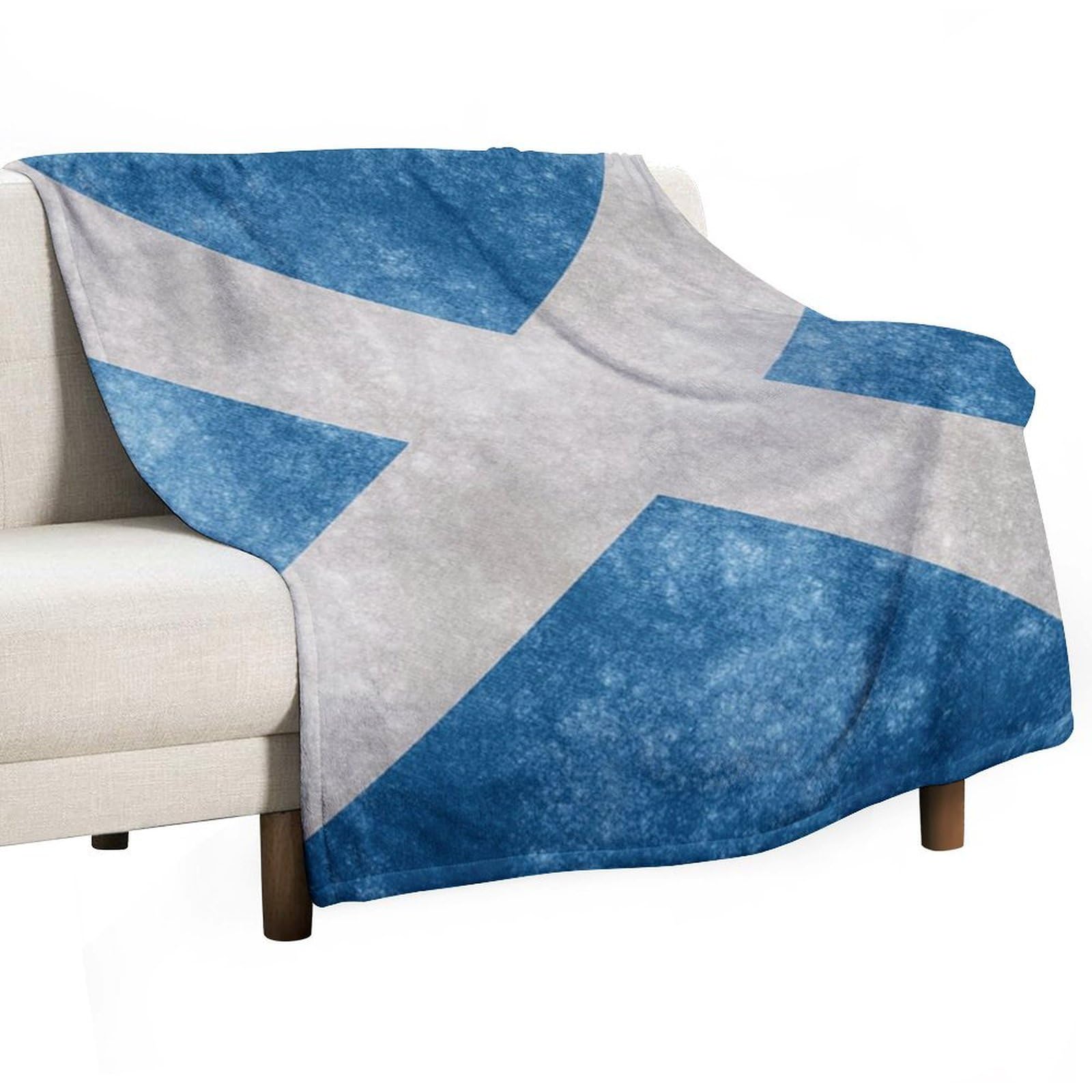 Cgsbngha Style Vintage Scotland Flag Flannel Fleece Blanket Lightweight Soft Throw Blankets For Sofa Couch Bed Chair