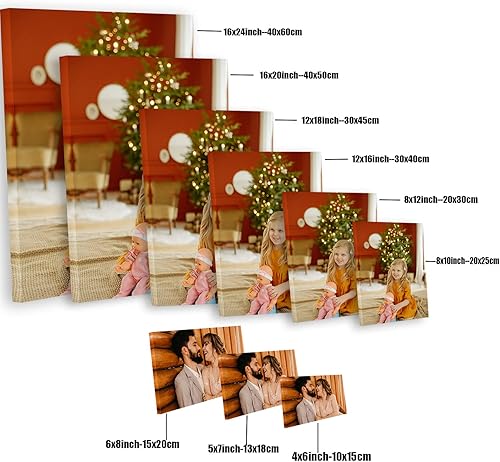 Miniatura 5 de Impresiones en lienzo personalizadas con tus fotos en arte de pared para dormitorio, sala de estar, boda, bebé, mascota, familia, imagen enmarcada