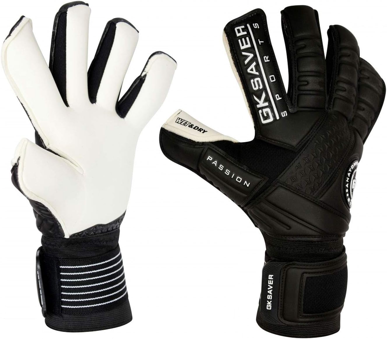 GK Saver Soccer Goalkeeper Gloves Passion Series Professional Goalie Gloves Size 6 to 11 Removable Savefinger Gloves