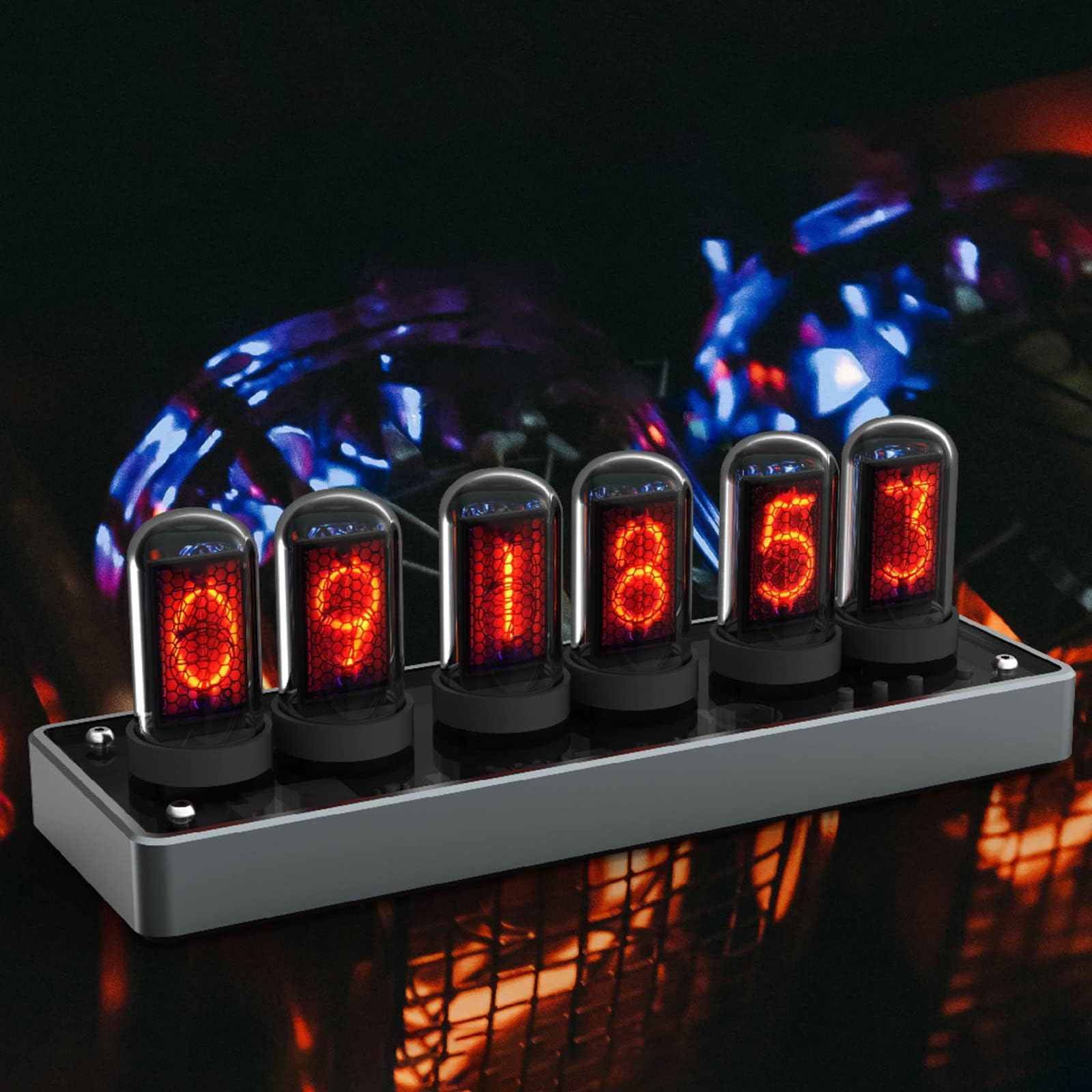 DIY Simulation Nixie Tube Clock, With 6-Bit IPS LCD Screen, 5V, USB Powered, For Esports Desktop, Exquisite And Full Of Technology Gift