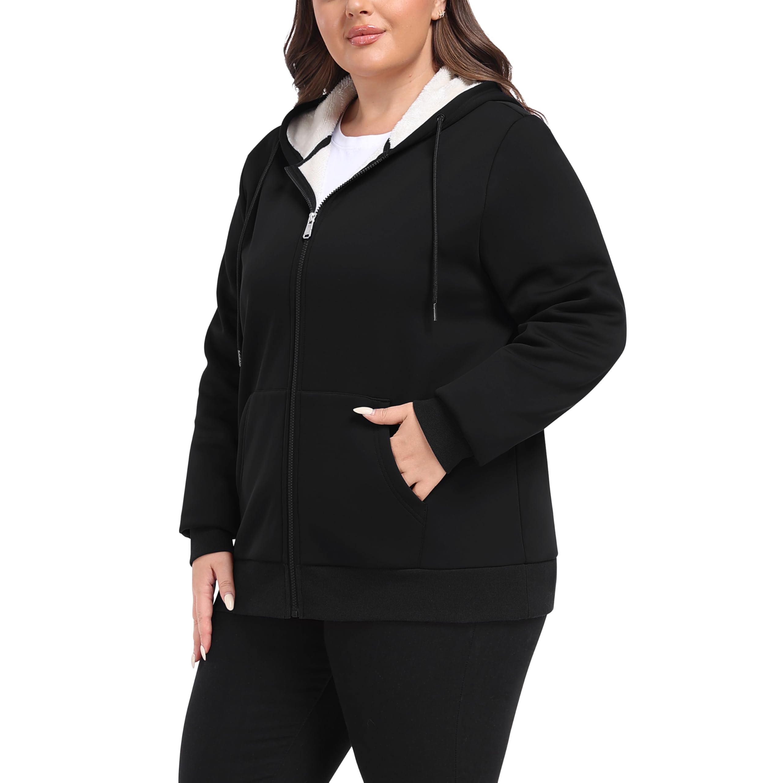 MoFiz Plus Size Sherpa Hoodie