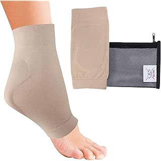 CRS Cross Achilles Heel Gel Sleeves. 1 Pair of Premium Padded Compression Gel Sleeve Socks for Cushion and Protection of Haglunds Bump, Achilles Tendonitis, and Bursitis (One size fits most)