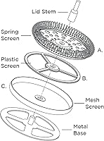 Vista 3 de Service Ideas PDWSB350PS Prensa francesa, 12 caras, doble pared, acero inoxidable, 12 onzas, acabado pulido