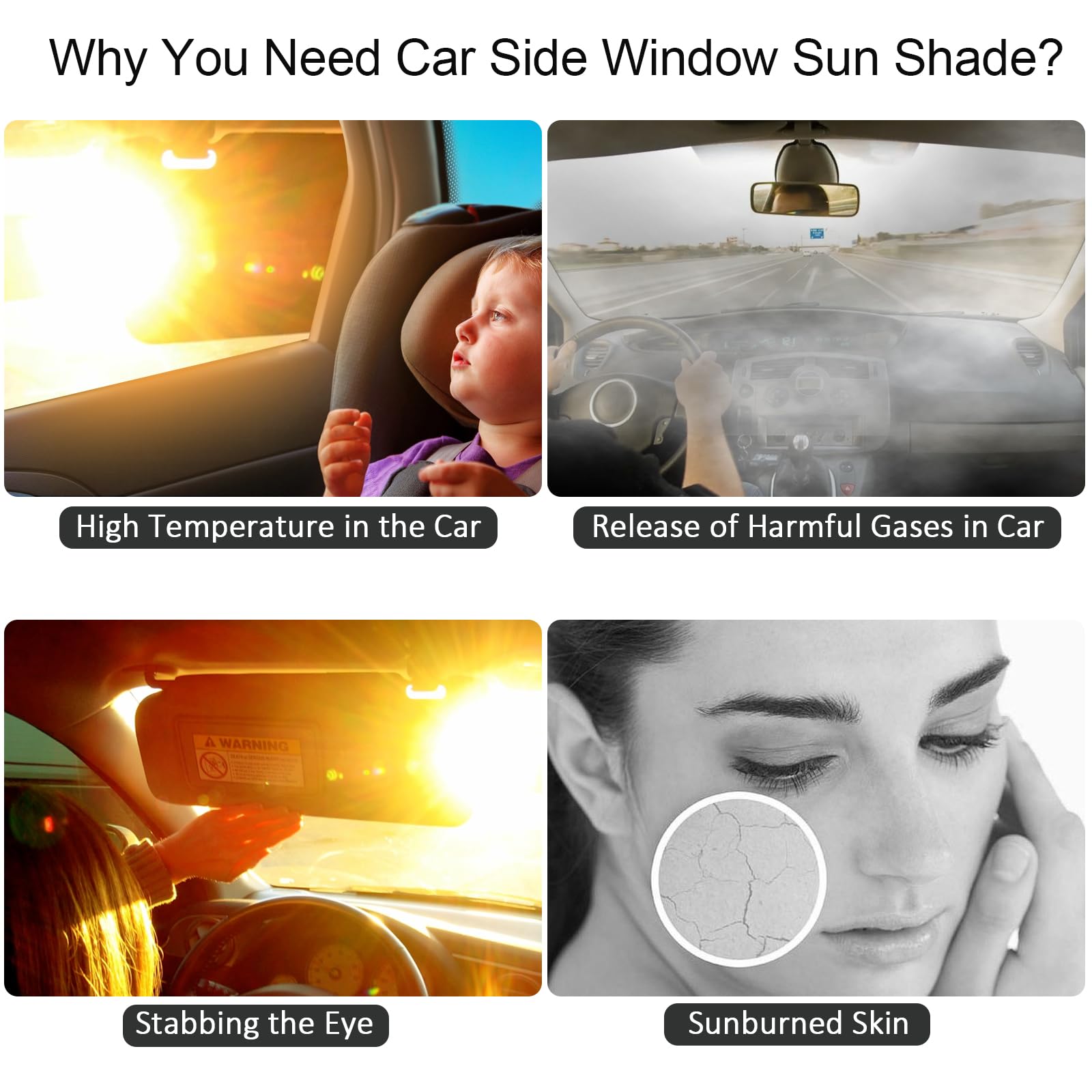 2PCS Pare-Soleil Voiture Magnétiques Double Couche, Auto Pare Soleil Vitre Laterale avec Ombrage Complet/Partiel, Bloquer Les Rayons UV/Chaleur, Pose Rapide, Protege Soleil Voiture Avant Conducteur