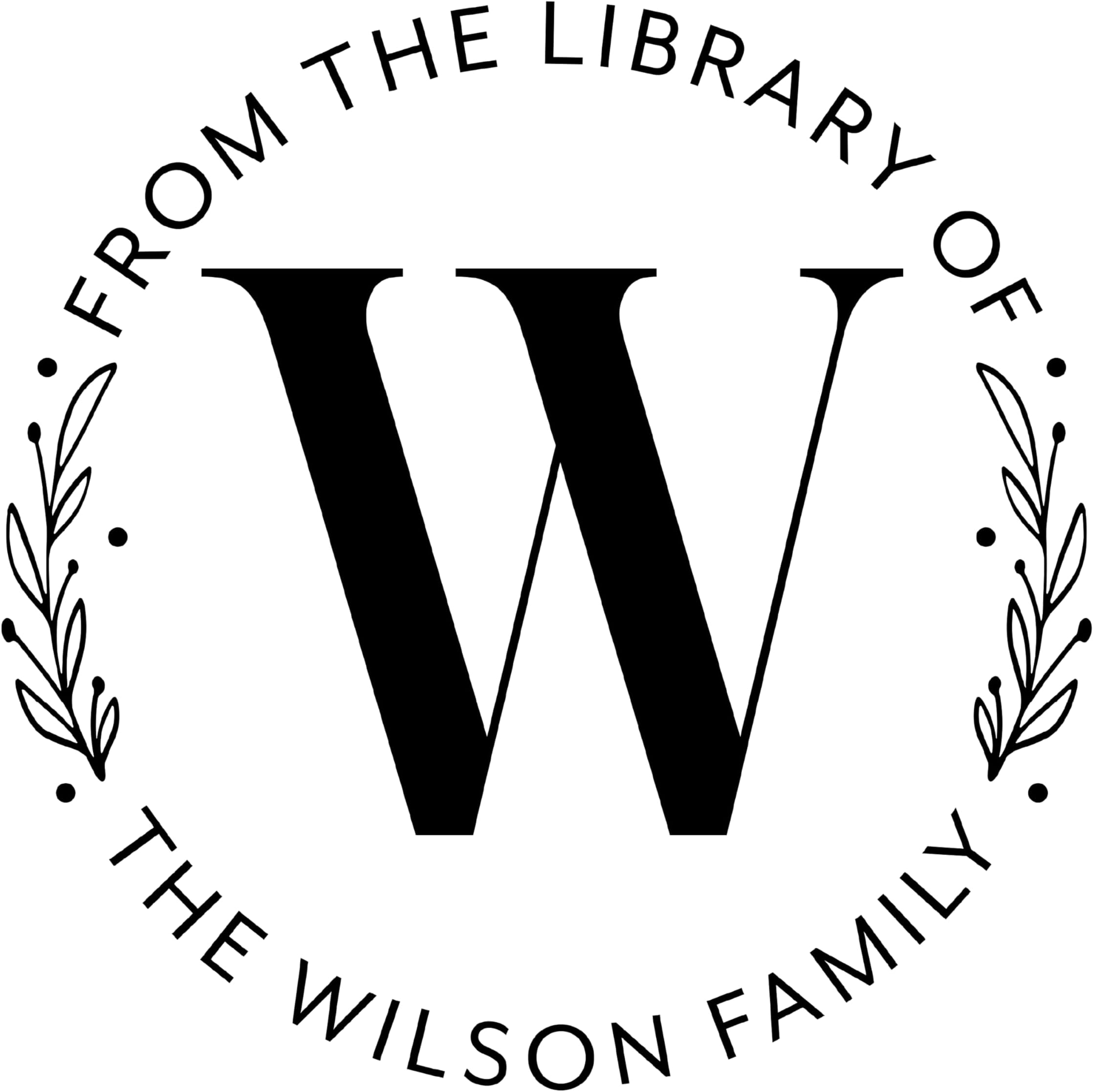 ExcelMark Personalized Book Embossers & Stamps - Personalize a Book Embosser, Wood Stamp, or Self-Inking Mount (Foliage, Round)