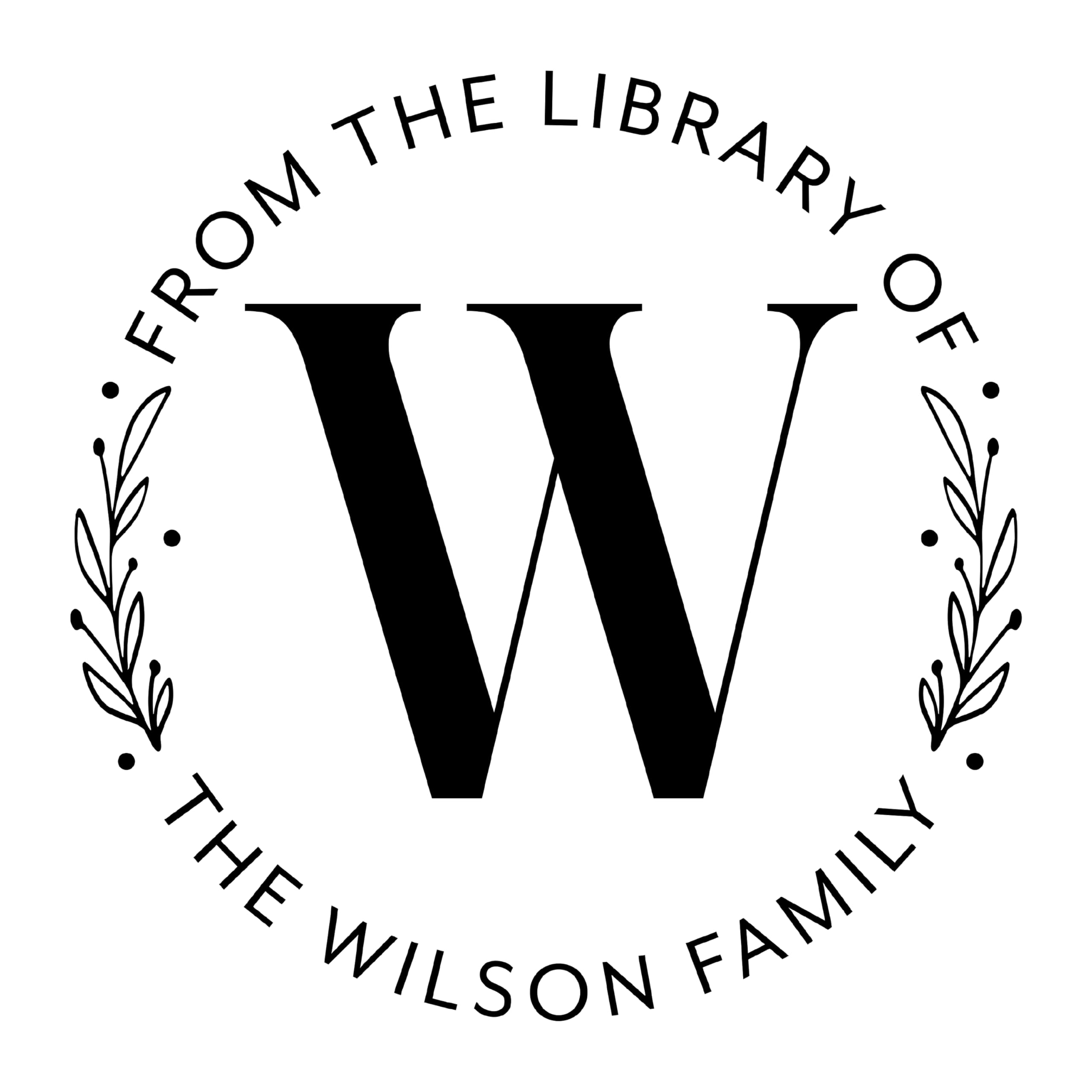 ExcelMark Personalized Book Embossers & Stamps - Personalize a Book Embosser, Wood Stamp, or Self-Inking Mount (Foliage, Round)