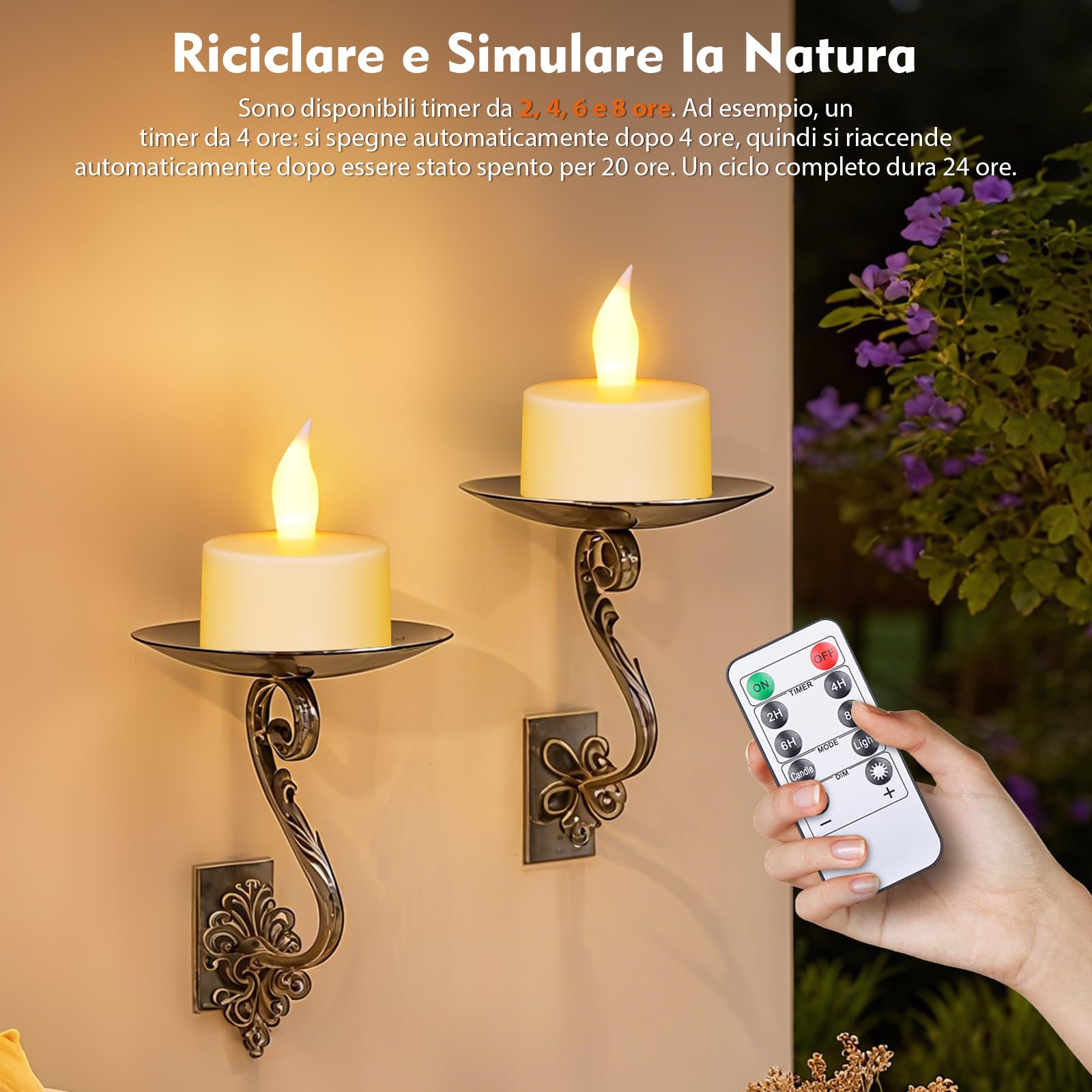 12 Pezzi Candele a LED Ricaricabili, Candele LED Fiamma Oscillante Realistica con Base di Ricarica, Timer e Telecomando per Decorazioni Casa, Matrimoni, Natale e Halloween