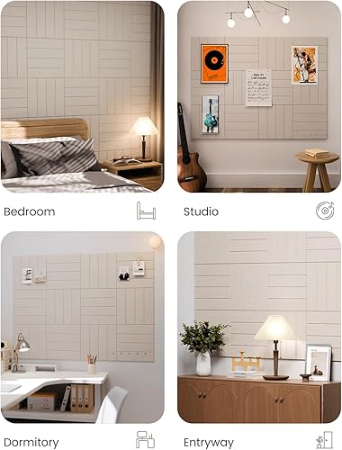 Miniatura 6 de Fluxynara - Tablero de anuncios grande de fieltro, 48 x 36 pulgadas, alternativa al corcho, paquete de 12, 70 lengüetas adhesivas, panel de pared