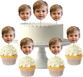 Personalized Photo Face Cut Out Cupcake Toppers - Custom Face Cutout Cake Toppers Party Decor for Birthdays, Weddings, Graduation, Bachelorette | Upload Any Photo