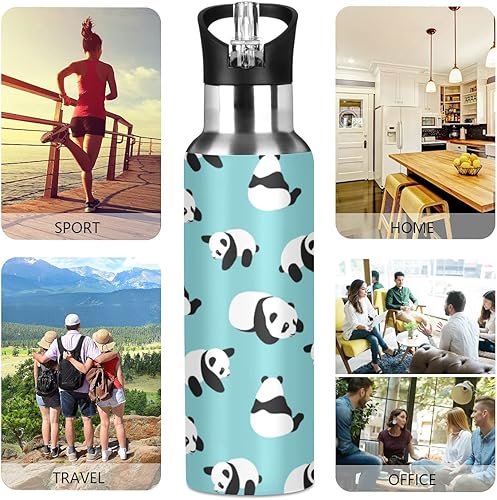 Vista 126 de París - Botella de agua para niños con tapa con pajilla, diseño de la Torre Eiffel París, botella de agua aislada de acero inoxidable a prueba