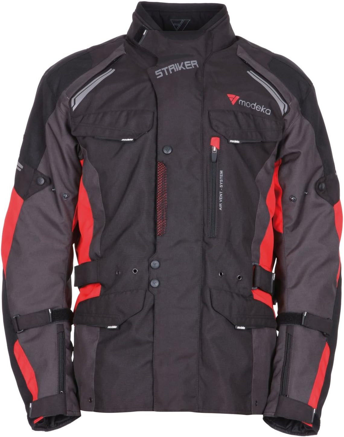 Modeka Tour Striker Textile Jacket Motorbike jacket black/red Size XL