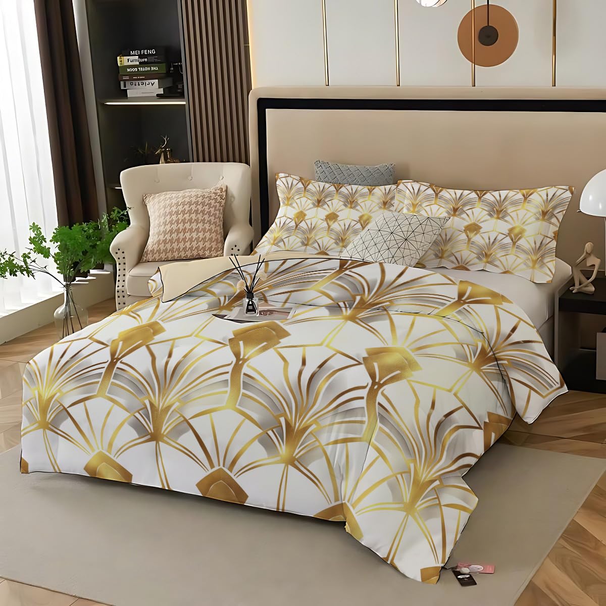 Parure de lit adulte bohème doré pour transformer l'ambiance de la chambre