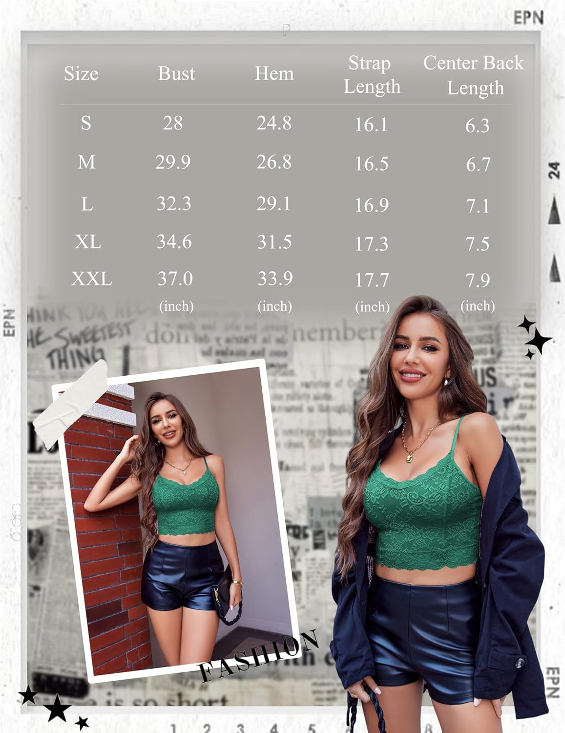 Avidlove Lace Bralette for Women Spaghetti Strap Tank Top V Neck Slim Basic Camisoles - Image 6