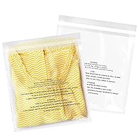 Vista 12 de 100 bolsas autoselladas de 1/16 de pulgada, bolsas de plástico transparente con aviso de asfixia, para impresiones, fotos, documentos, ropa
