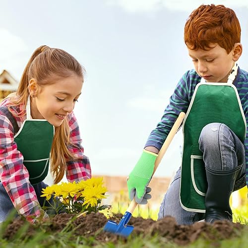 Miniatura 6 de Juego de herramientas de jardinería para niños, 24 piezas, kit de herramientas de jardín para niños, rastrillo de pala, azada y rastrillo de hojas,