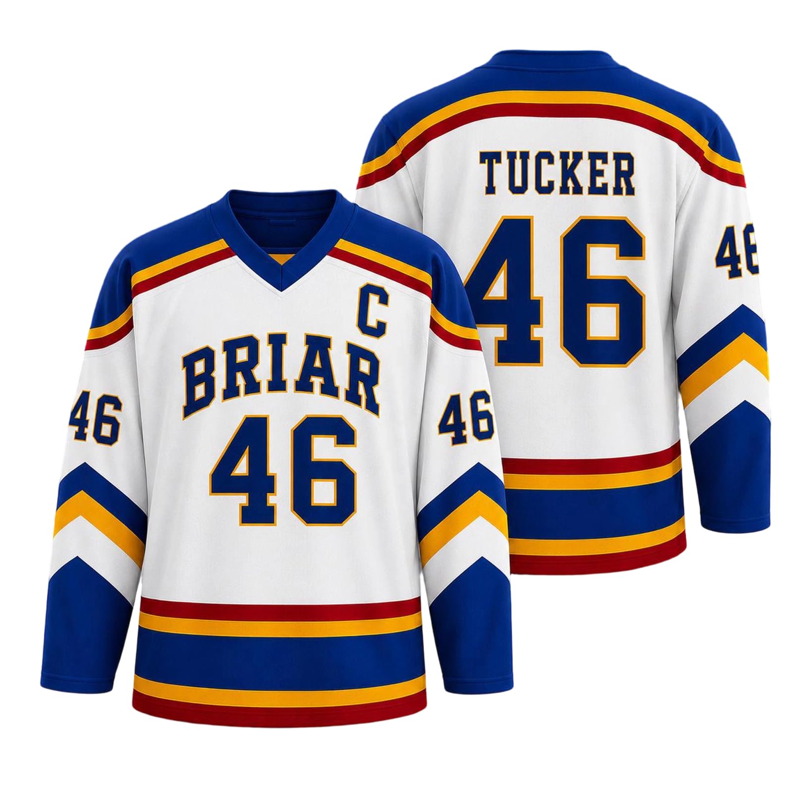 Off Campus Merch Off Campus Hockey Jersey Graham 44 & Logan 22 & Tucker 46 & Di Laurentis 66 Briar U Jersey Shirts Unisex Long Sleeve Briar Hockey Shirts for Fans 03-Dark Blue XXL