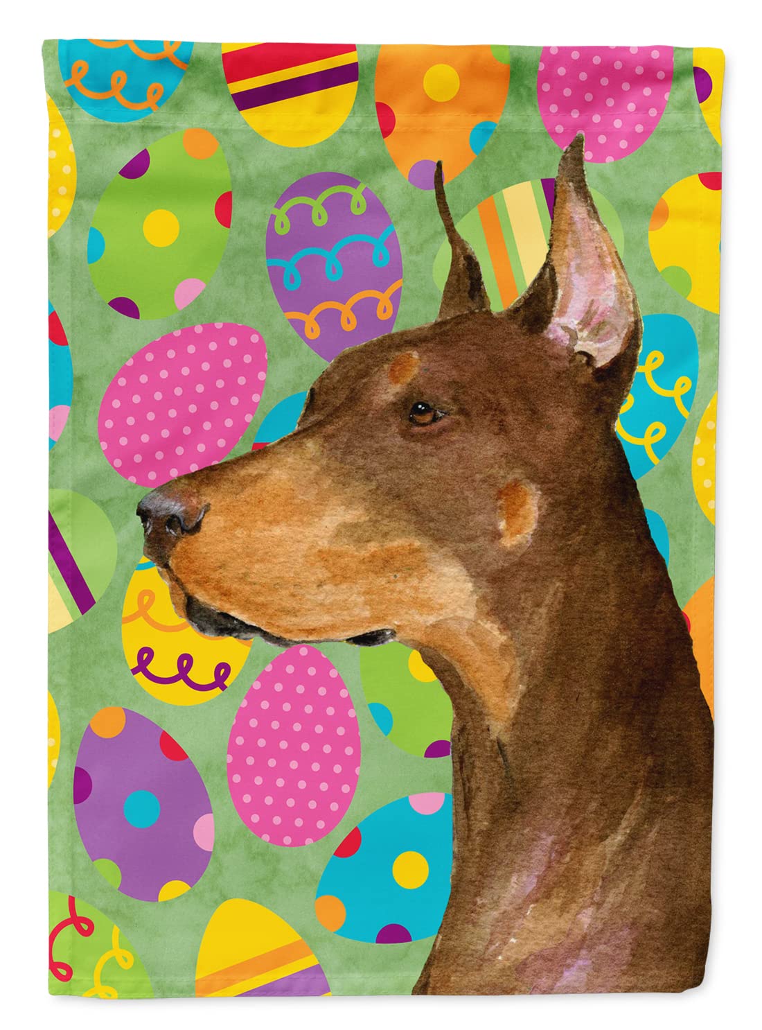 Doberman Easter Flag résiste à la décoloration pour un jardin parfait