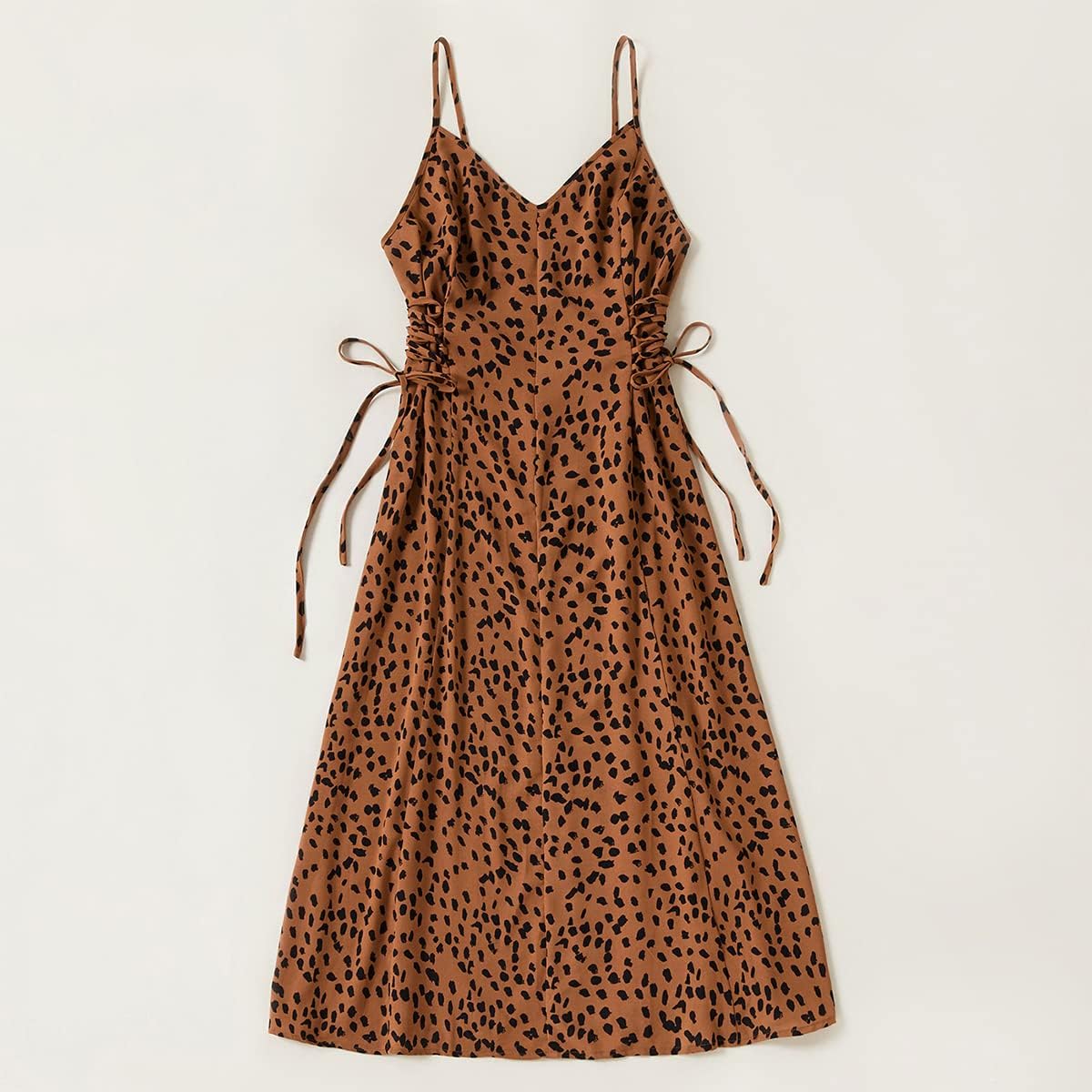 Mommy and Me Matching Dresses Floral Ruffled Backless Midi Beach Dress Self-Tied Belt Summer Mom Daughter Matching Outfits - Image 2