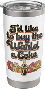 Coca-Cola Id Like To Buy The World A Coke Floral 70s Stainless Steel Insulated Tumbler