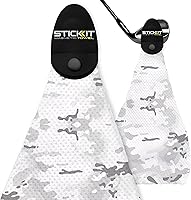 Vista 18 de STICKIT Toalla magnética, color negro, paquete de 2, toalla de golf de microfibra de primer nivel con bolsillos profundos de gofre, imán de fuerza