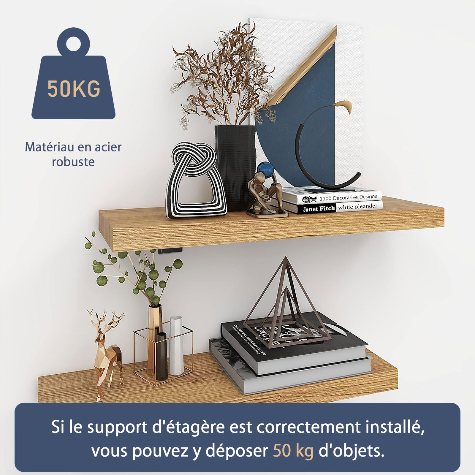 MLOQI Lot de 6 Equerre Etagere Murale, équerre Industrielle,Equerre Charge Lourde,5 mm D'épaisseur, Support Invisible étagère Murale avec Vis (Noire 30 cm)