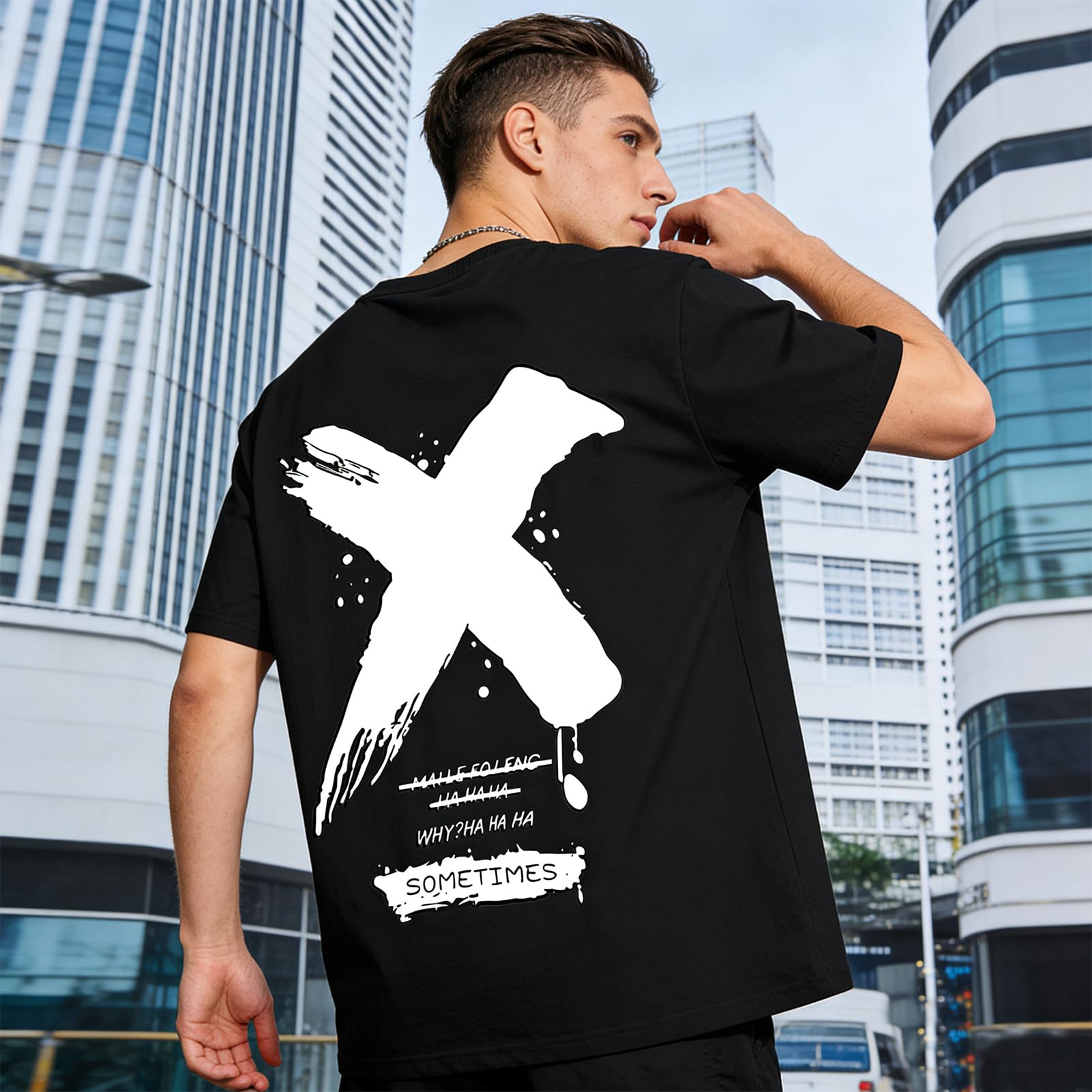 Uomo Confezione da 3 Magliette Maniche Corte Scollo Tondo Hip Hop Casual Stampa Estate T-Shirt