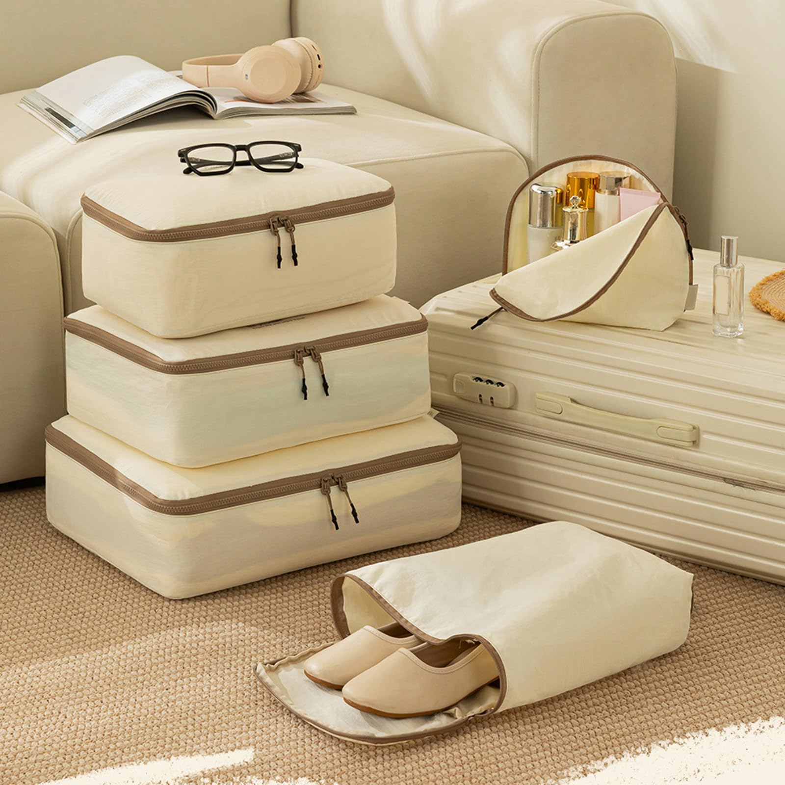 Risparmio di spazio Accessori da viaggio Pacchetti Borse Interbloccate Semplificando la gestione dei vestiti Borse da imballaggio per indumenti Organizzatori di viaggio tasca multipla per articoli da