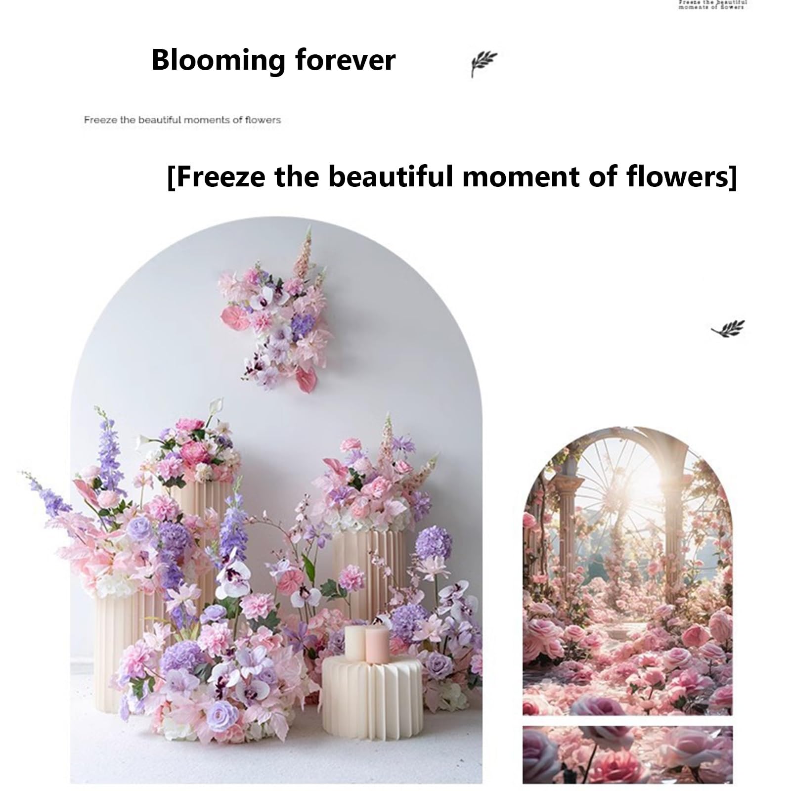 Rosa Hochzeitsdeko-Blumenkugel-Set – 3D-handgefertigte Kunstblumen | Hochzeitsbühnenhintergrund, Outdoor-Aktivitäten, Foto-Requisiten, Heimdekoration