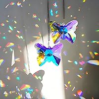 Vista 22 de 3 piezas de prismas de cristal de 2/2.5/3 pulgadas, atrapasoles de candelabro, adornos colgantes coloridos de Bauhinia, creadores de arcoíris